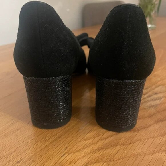Russell & Bromley Suede Court Shoes with Bows - Picture 3 of 3